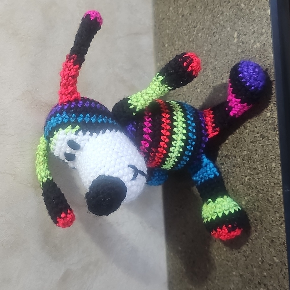 Colourful Neon Black White Crochet Plush Toy Crochet Hand Home Made New